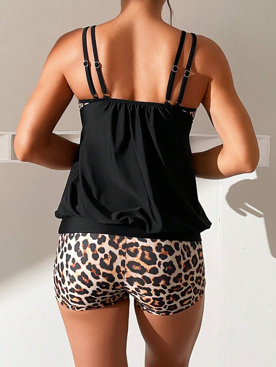 LuxeWave | Leopard Tummy Cover Tankini