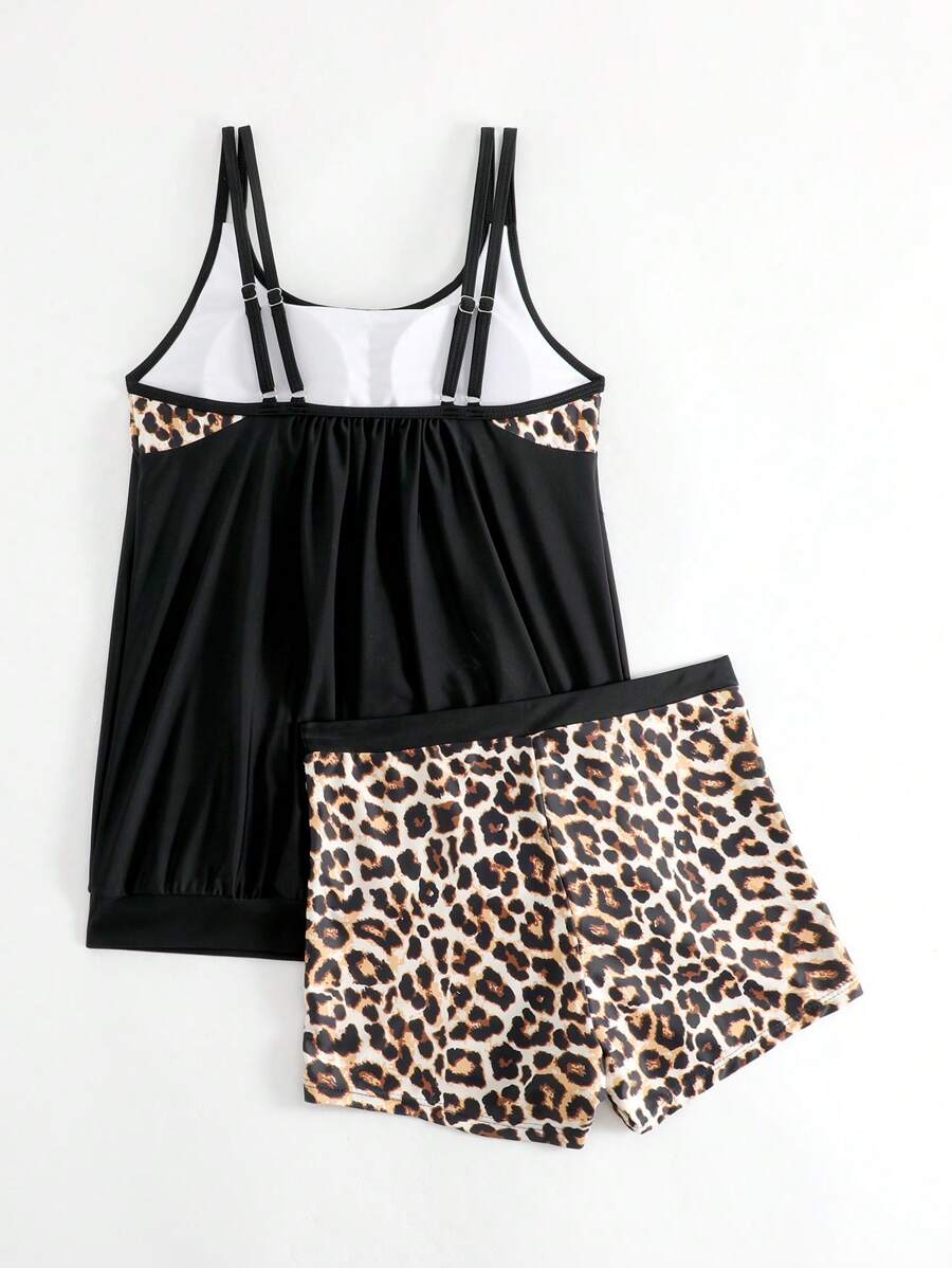 LuxeWave | Leopard Tummy Cover Tankini