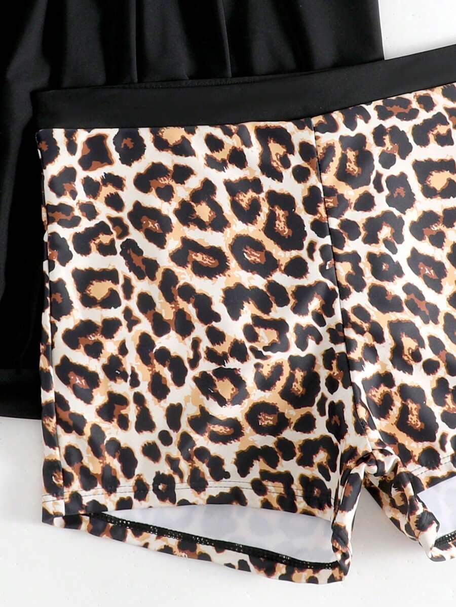 LuxeWave | Leopard Tummy Cover Tankini