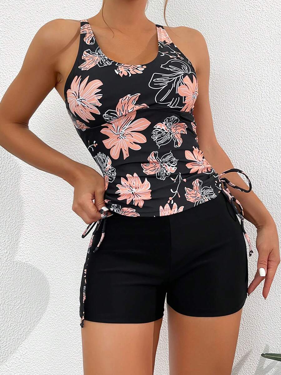 Lushie | Floral Tummy Cover Tankini Top