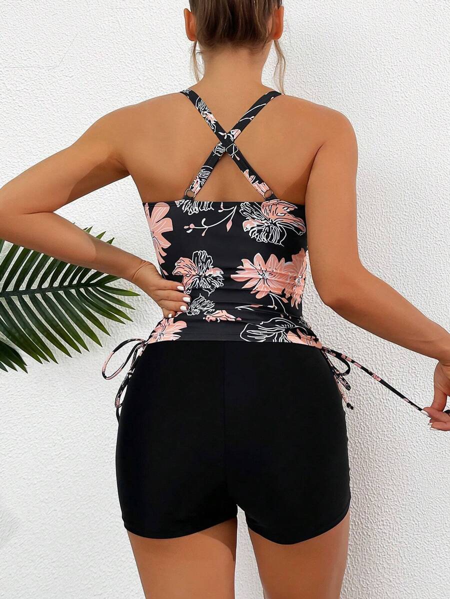 Lushie | Floral Tummy Cover Tankini Top