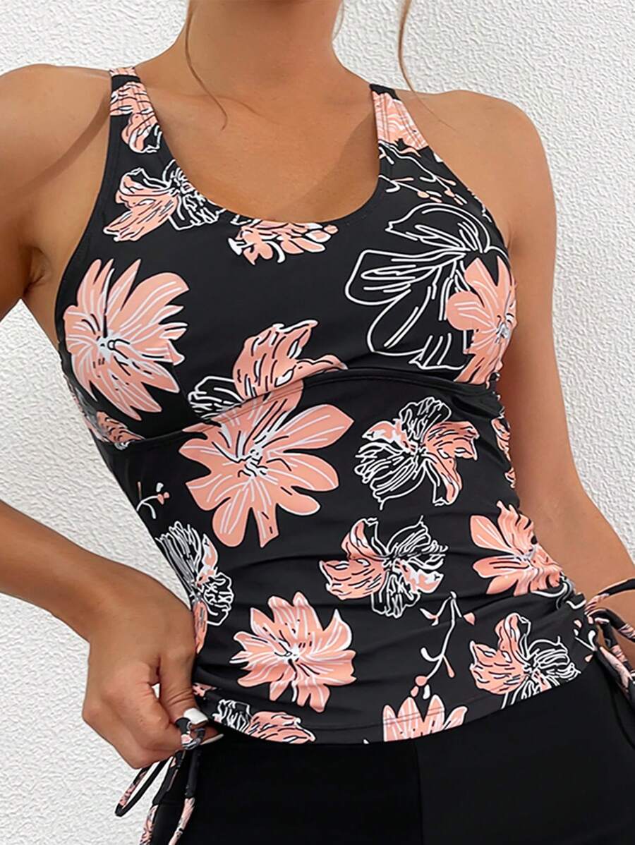 Lushie | Floral Tummy Cover Tankini Top
