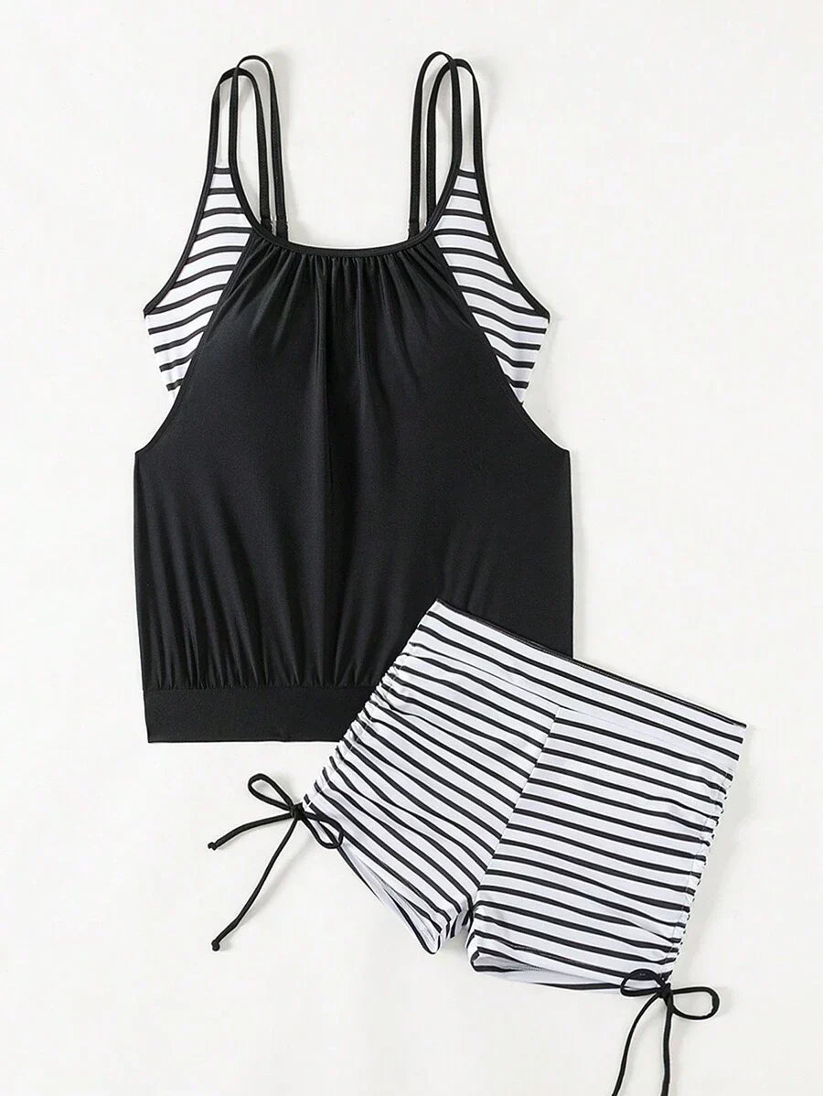 Lushie | Striped Tummy Cover Tankini