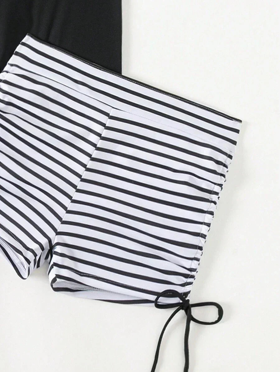 Lushie | Striped Tummy Cover Tankini