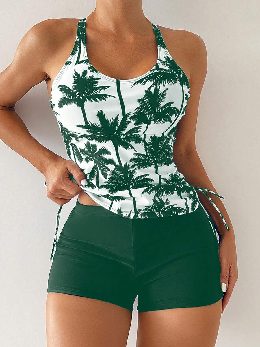 Tropique | Palm Tree Tummy Cover Tankini