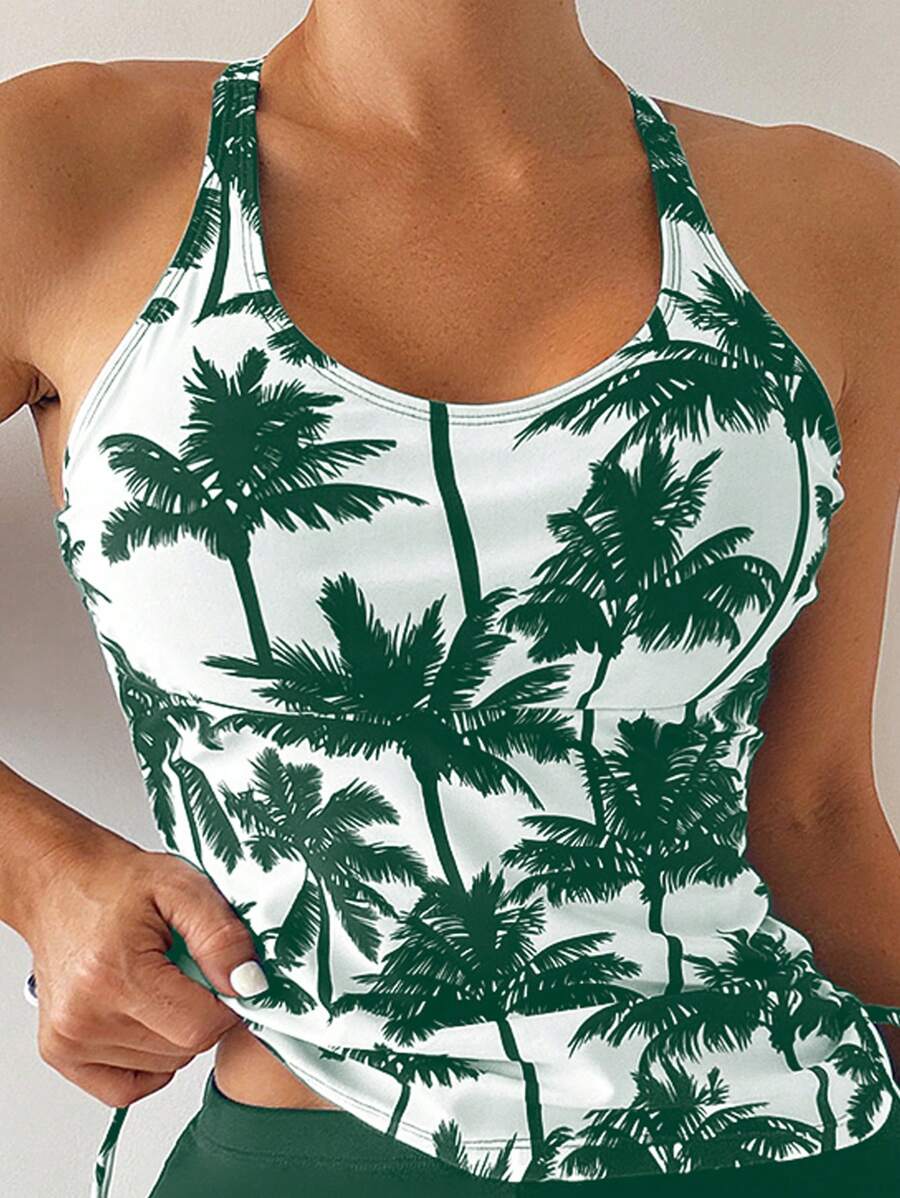 Tropique | Palm Tree Tummy Cover Tankini