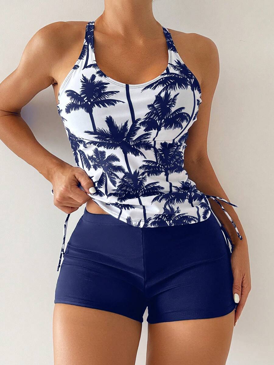 Tropique | Palm Tree Tummy Cover Tankini