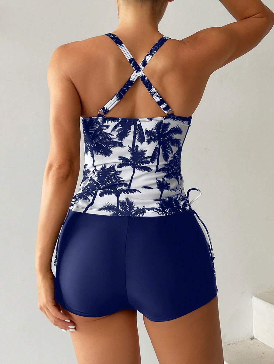 Tropique | Palm Tree Tummy Cover Tankini