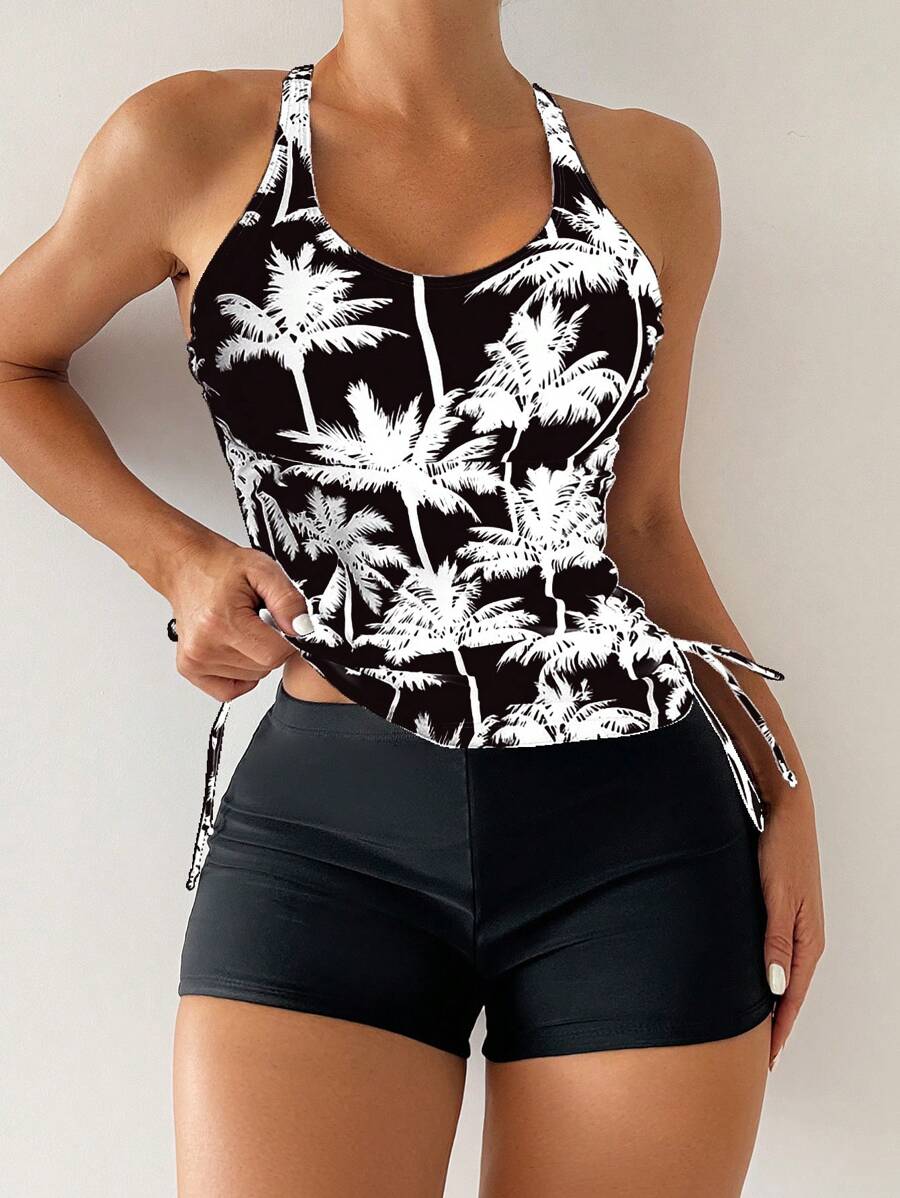 Tropique | Palm Tree Tummy Cover Tankini
