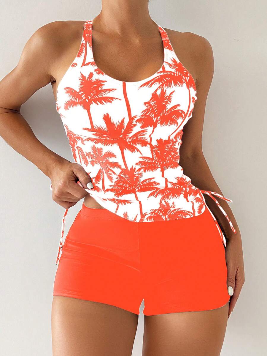 Tropique | Palm Tree Tummy Cover Tankini