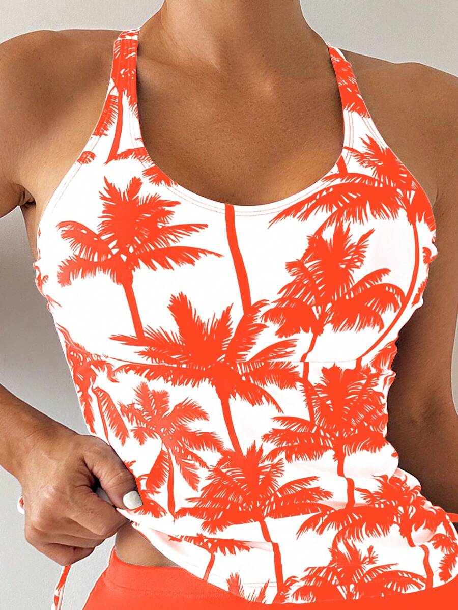 Tropique | Palm Tree Tummy Cover Tankini