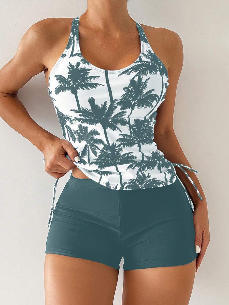 Tropique | Palm Tree Tummy Cover Tankini