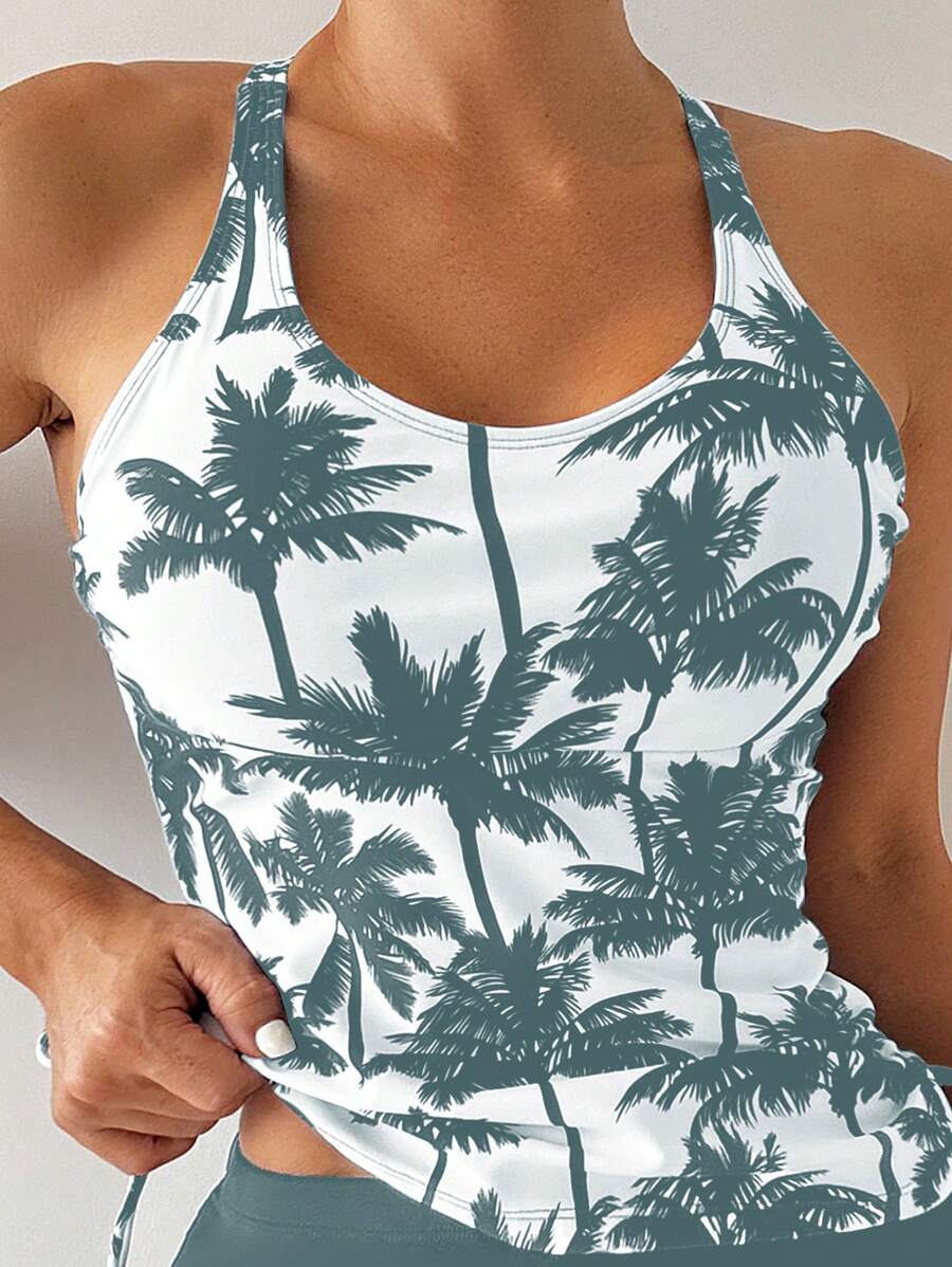 Tropique | Palm Tree Tummy Cover Tankini