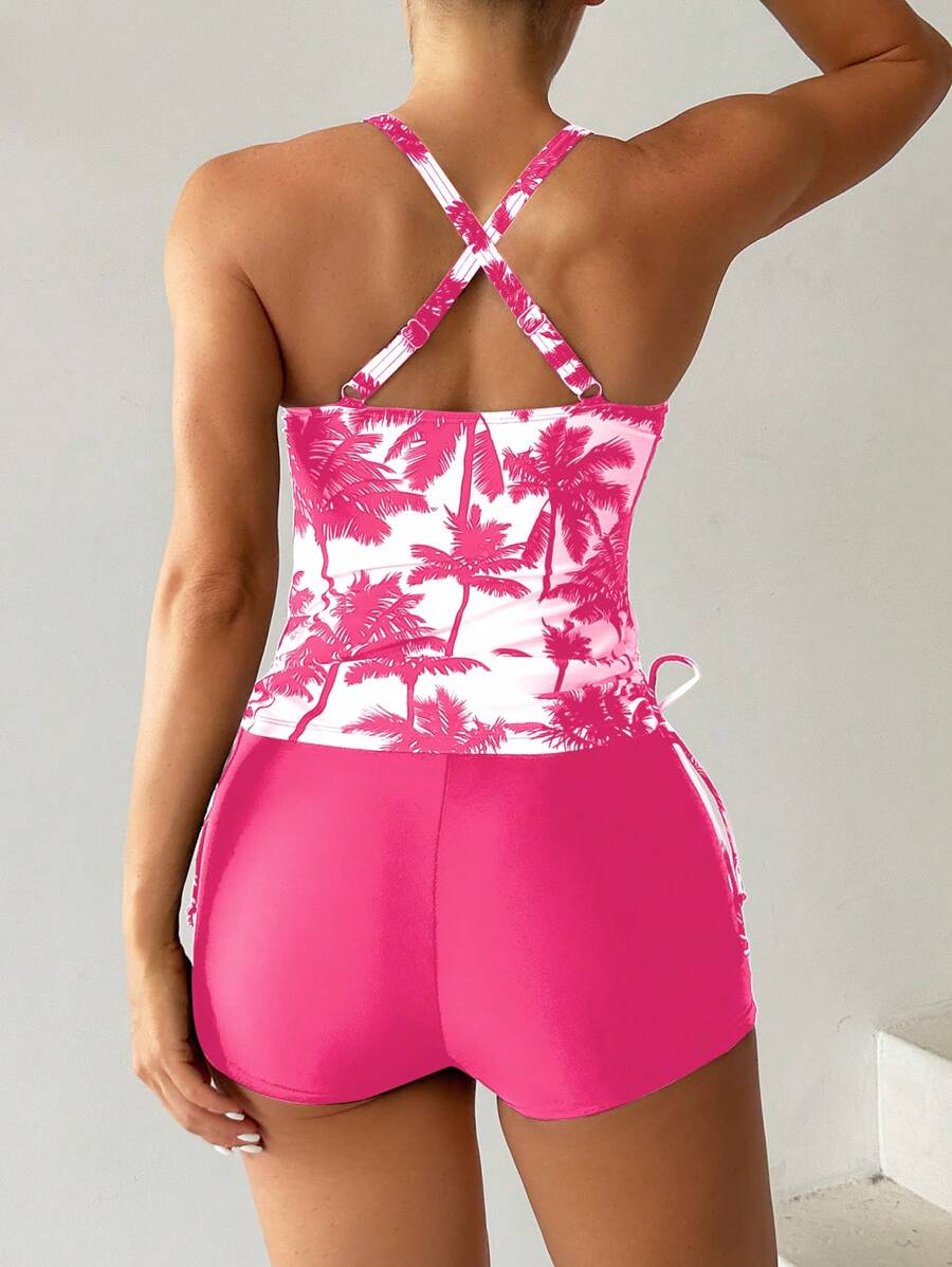 Tropique | Palm Tree Tummy Cover Tankini