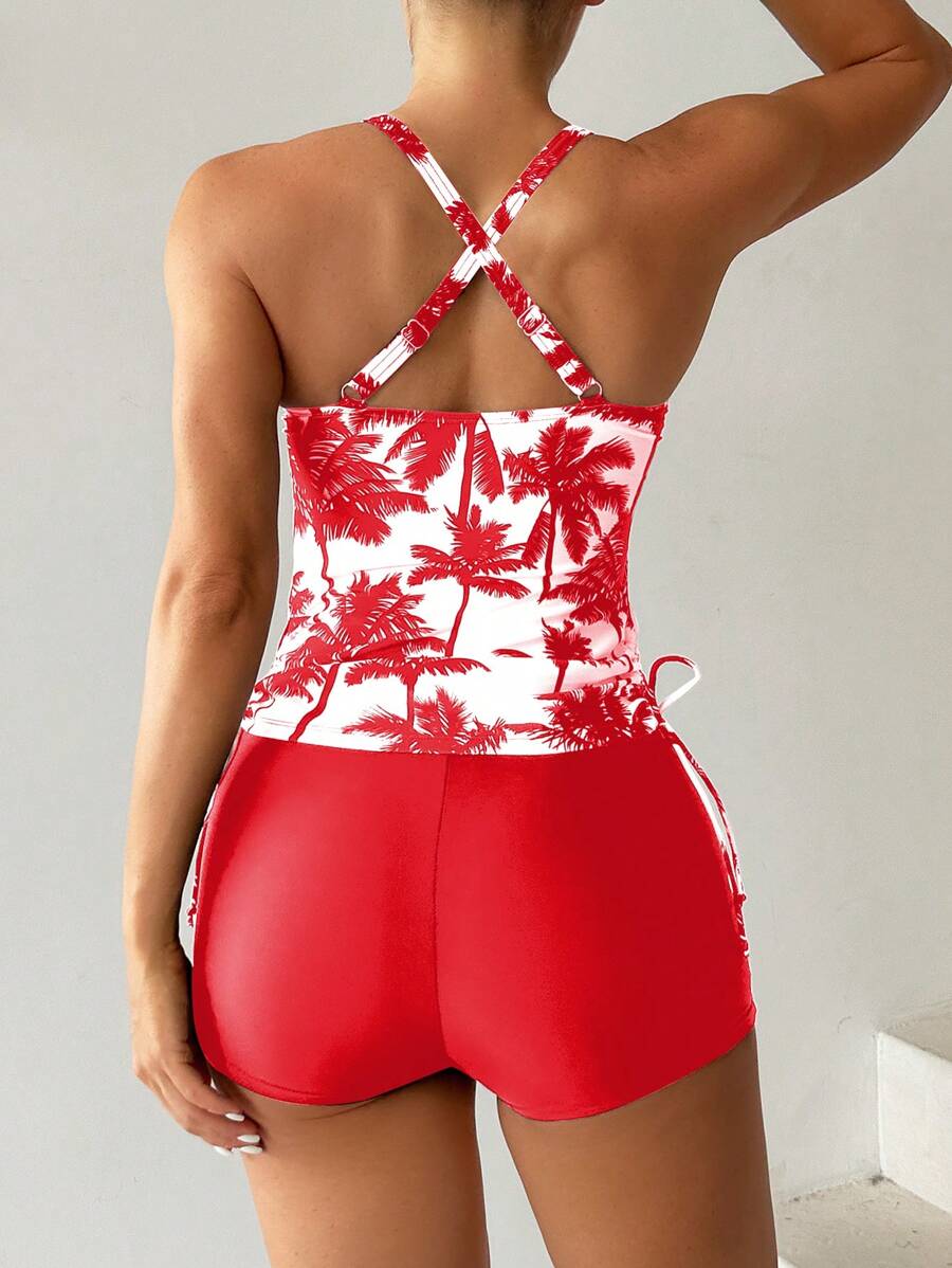 Tropique | Palm Tree Tummy Cover Tankini