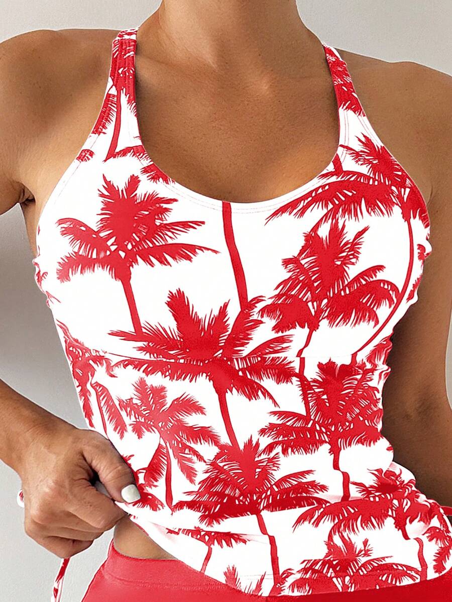 Tropique | Palm Tree Tummy Cover Tankini