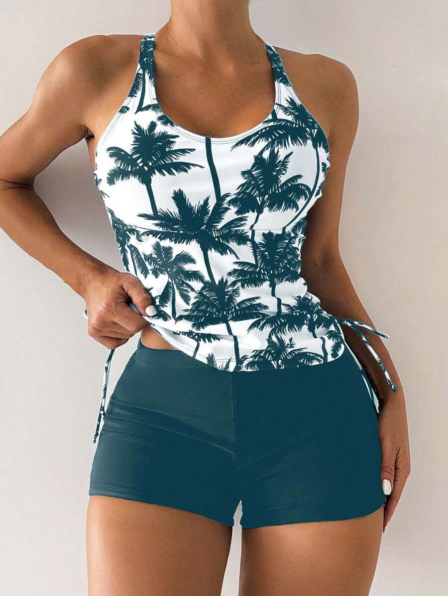 Tropique | Palm Tree Tummy Cover Tankini