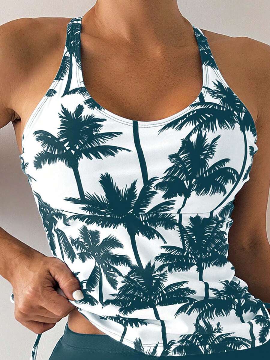 Tropique | Palm Tree Tummy Cover Tankini