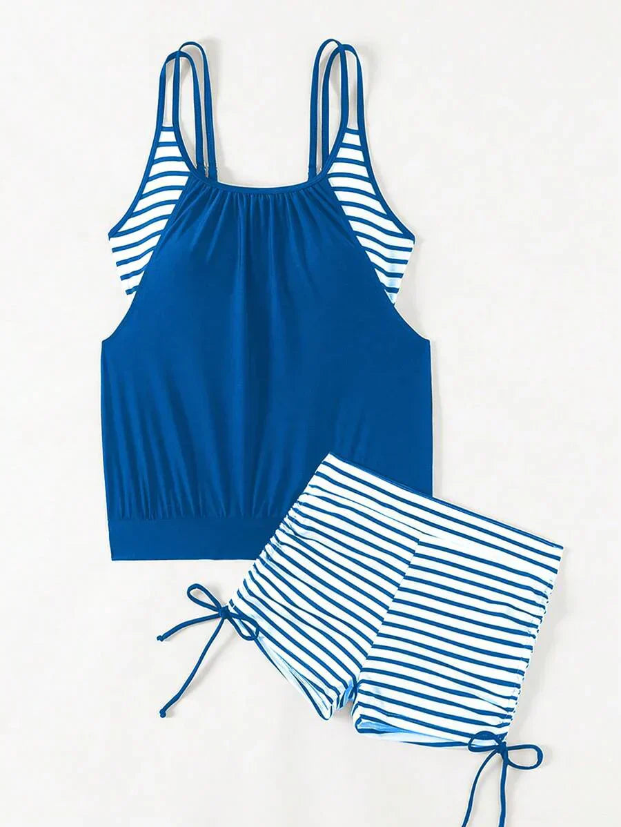 Lushie | Striped Tummy Cover Tankini