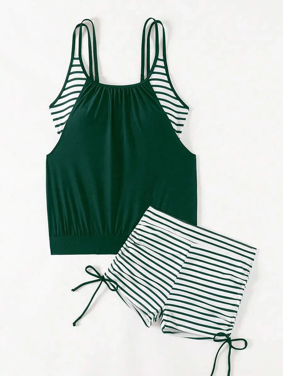 Lushie | Striped Tummy Cover Tankini
