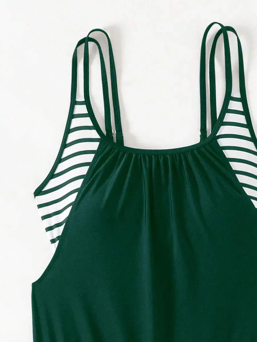 Lushie | Striped Tummy Cover Tankini