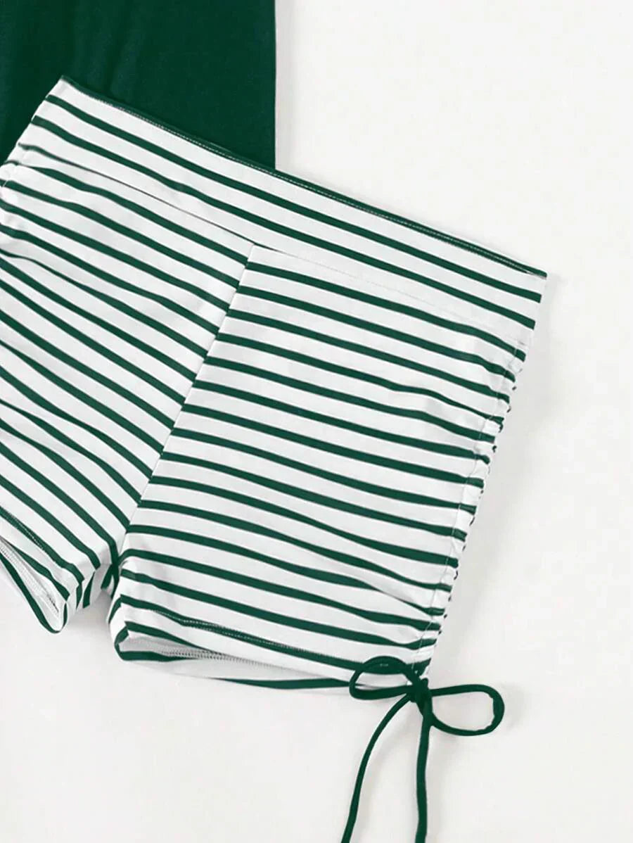 Lushie | Striped Tummy Cover Tankini