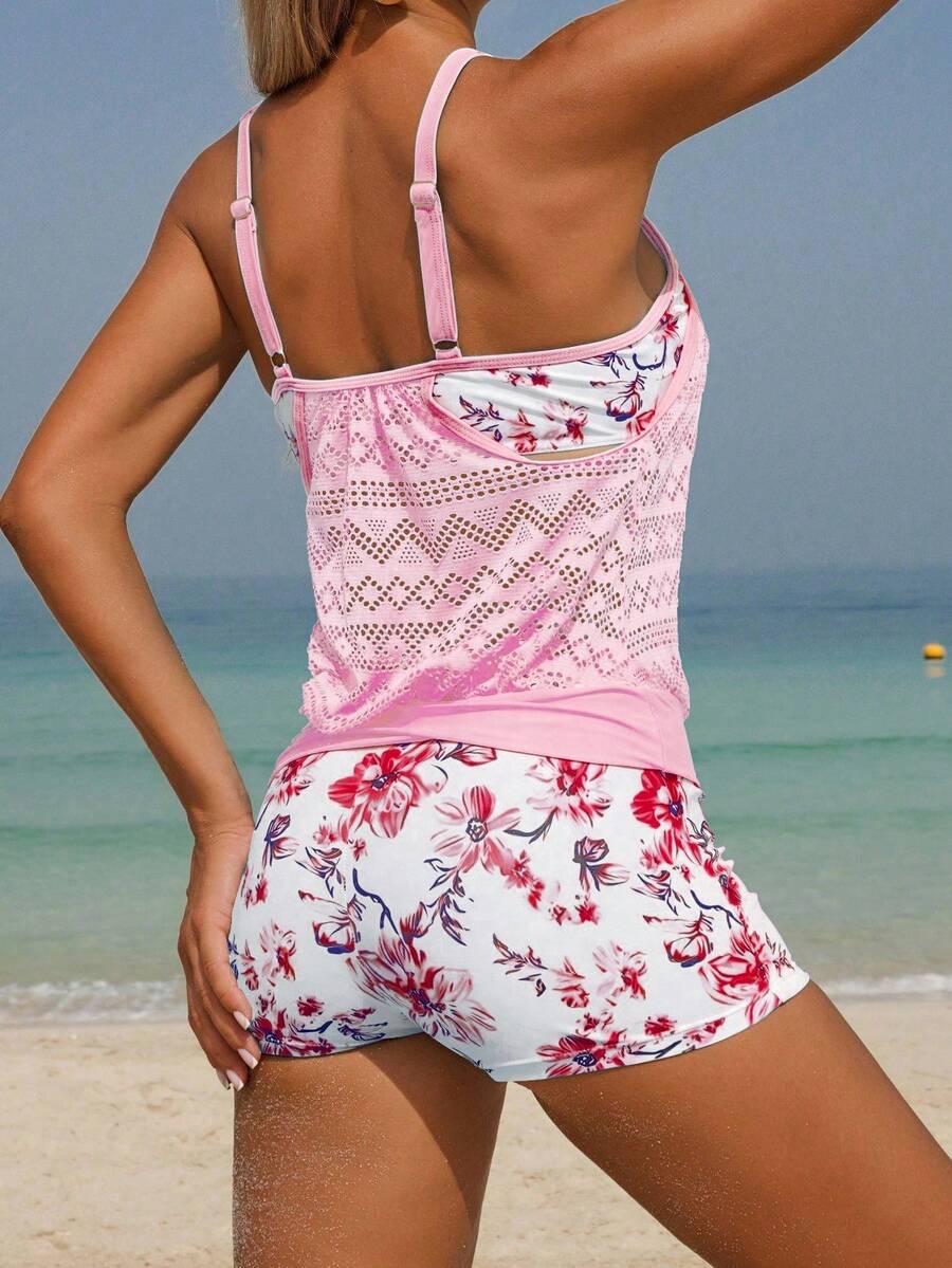 Coastal | Floral Tummy Cover Tankini