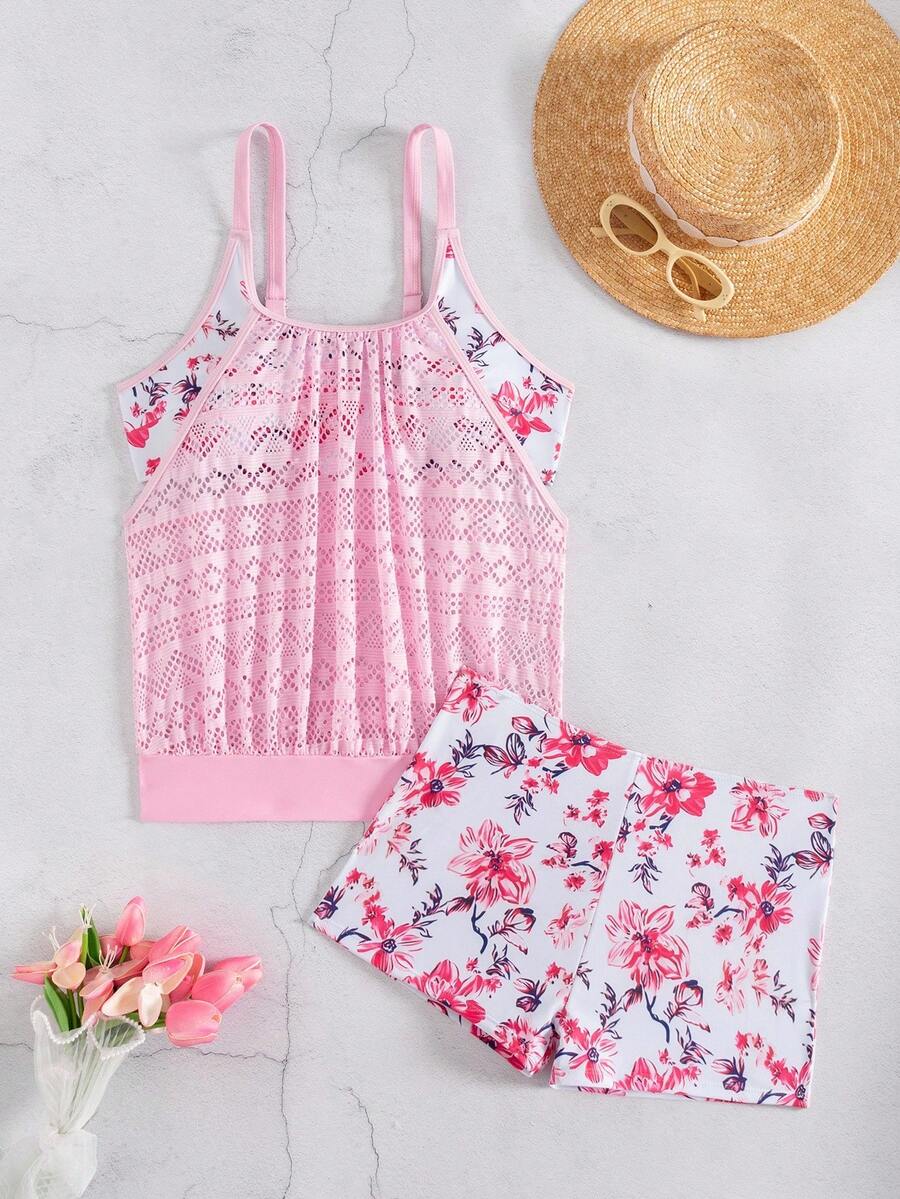 Coastal | Floral Tummy Cover Tankini